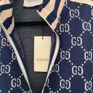 Gucci jacquard track jacket in blue